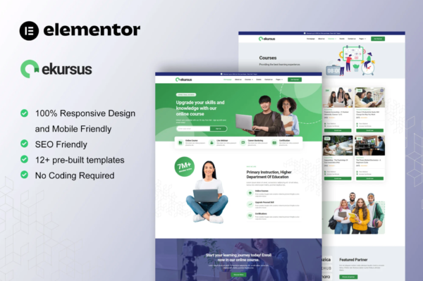 eKursus - Online Course & Education Elementor Template Kit